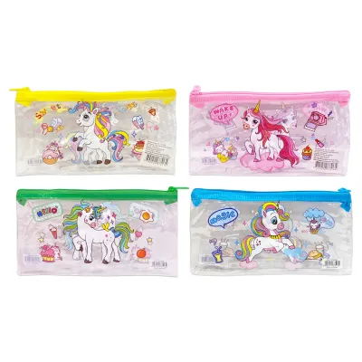 CARTUCHERA TRANSPARENTE UNICORNIO (PQTX12)