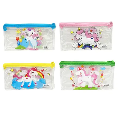 CARTUCHERA TRANSPARENTE UNICORNIO (PQTX12)