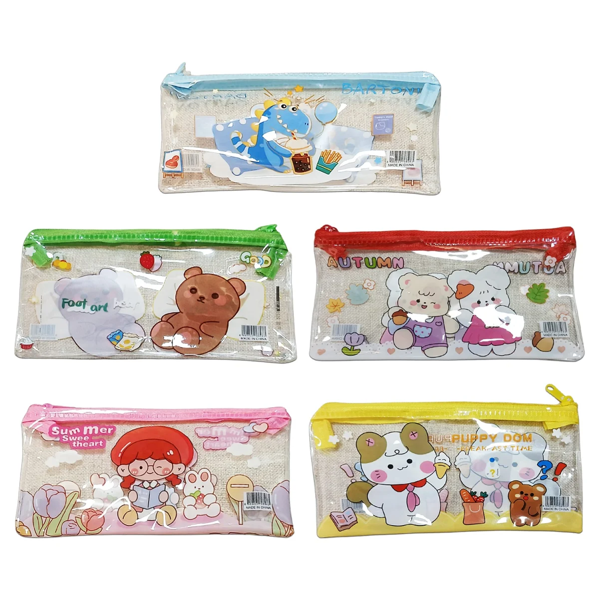 CARTUCHERA TRANSPARENTE MOTIVOS (PQTX12)