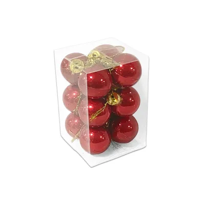 BOLA NAVIDEÑA ROJA 4CM X12