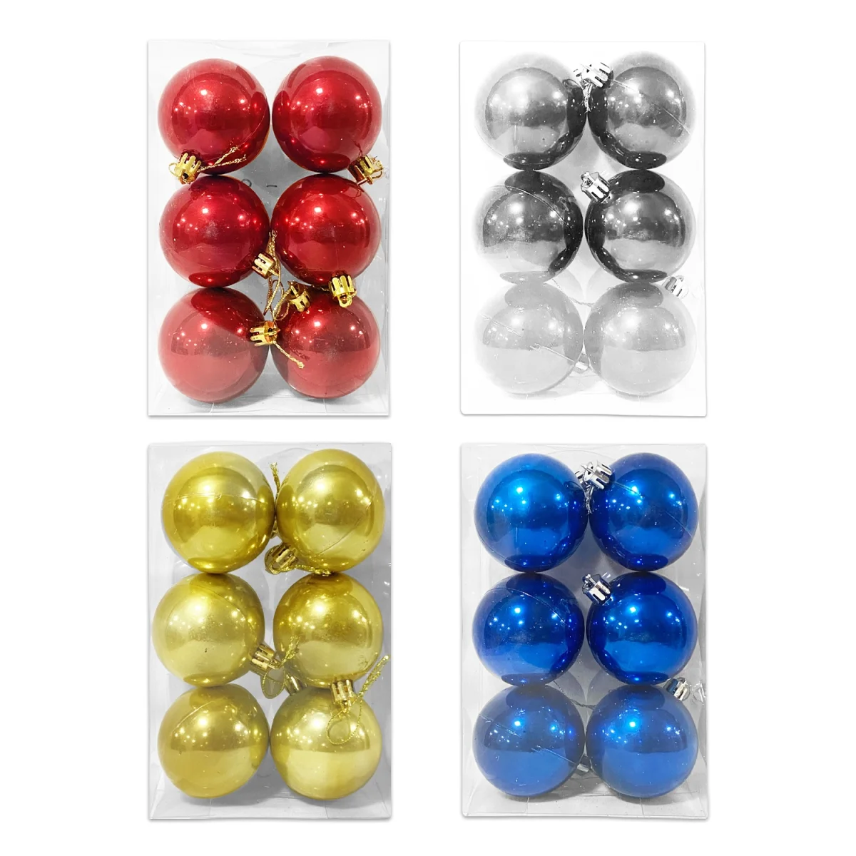 BOLA NAVIDEÑA SURTIDA 6CM X6 (4 COL)