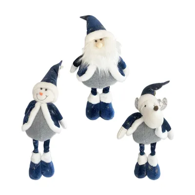 ADORNO MUÑECO NAVIDEÑO PATAS LARGAS AZUL
