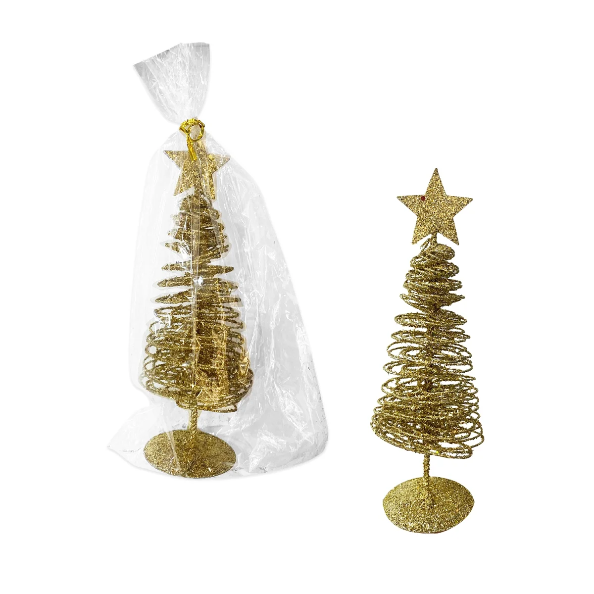 ADORNO ARBOL NAVIDEÑO DORADO 6*18CM
