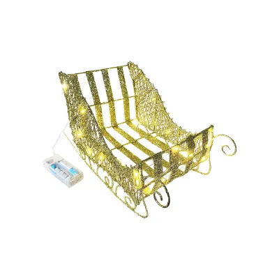 ADORNO CARRUAJE NAVIDEÑO LUZ CALIDA 24*16CM (PILAS)
