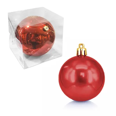 BOLA NAVIDEÑA ROJA BRILLANTE 20CM