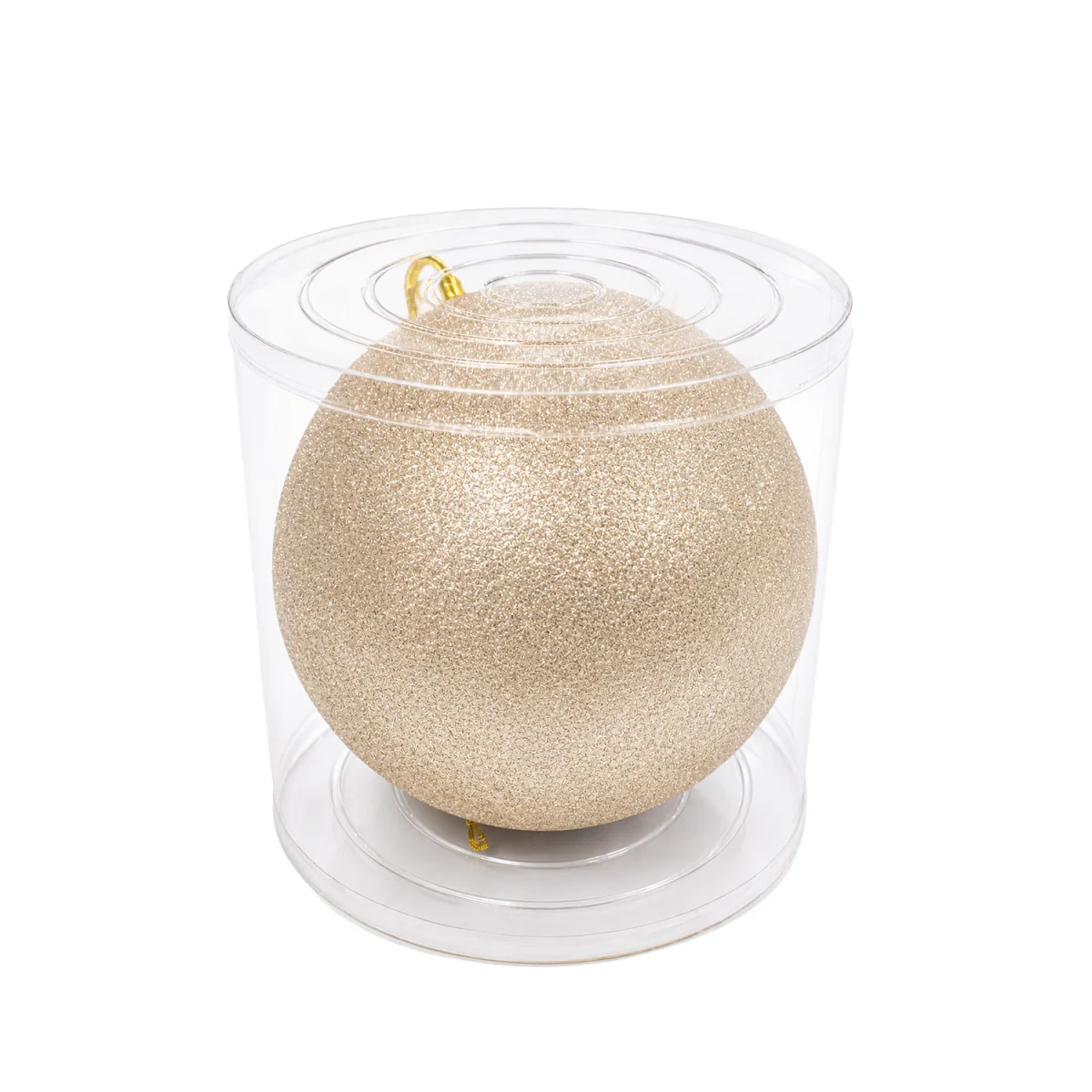 BOLA NAVIDEÑA CHAMPAÑA ESCARCHADA 25CM