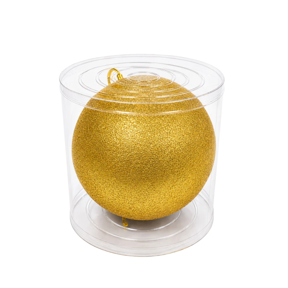 BOLA NAVIDEÑA DORADA ESCARCHADA 25CM