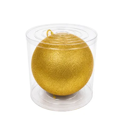 BOLA NAVIDEÑA DORADA ESCARCHADA 25CM