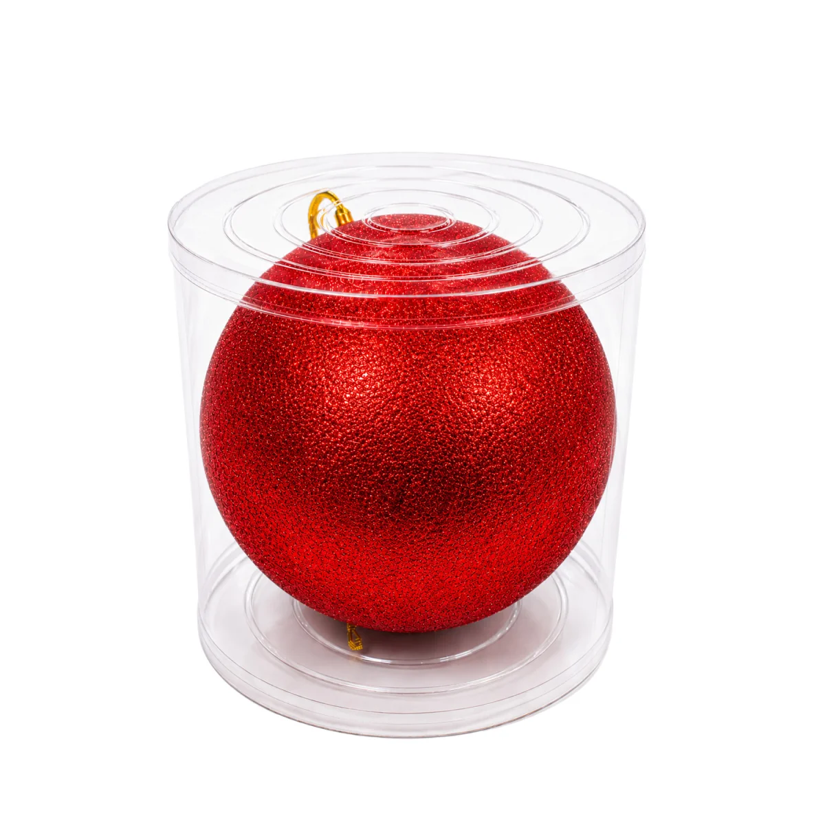 BOLA NAVIDEÑA ROJA ESCARCHADA 25CM