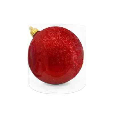 BOLA NAVIDEÑA ROJA ESCARCHADA 30CM