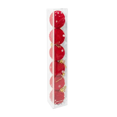 BOLA NAVIDEÑA GAMUZADA ROJA 6CM X6