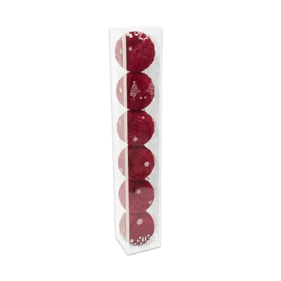BOLA NAVIDEÑA GAMUZADA ROJA OSCURA 6CM X6