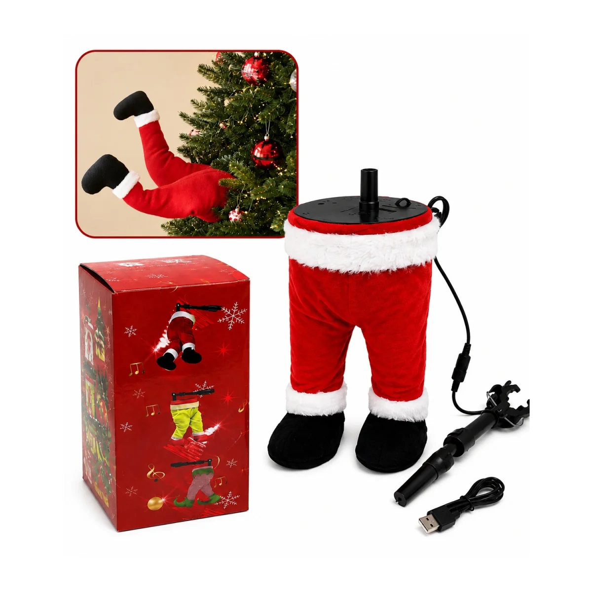 PIERNAS PAPA NOEL CON MOVIMIENTO (USB)