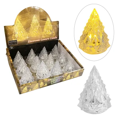 VELA ARBOL NAVIDEÑO LUZ CALIDA 8.5CM (CJX12)
