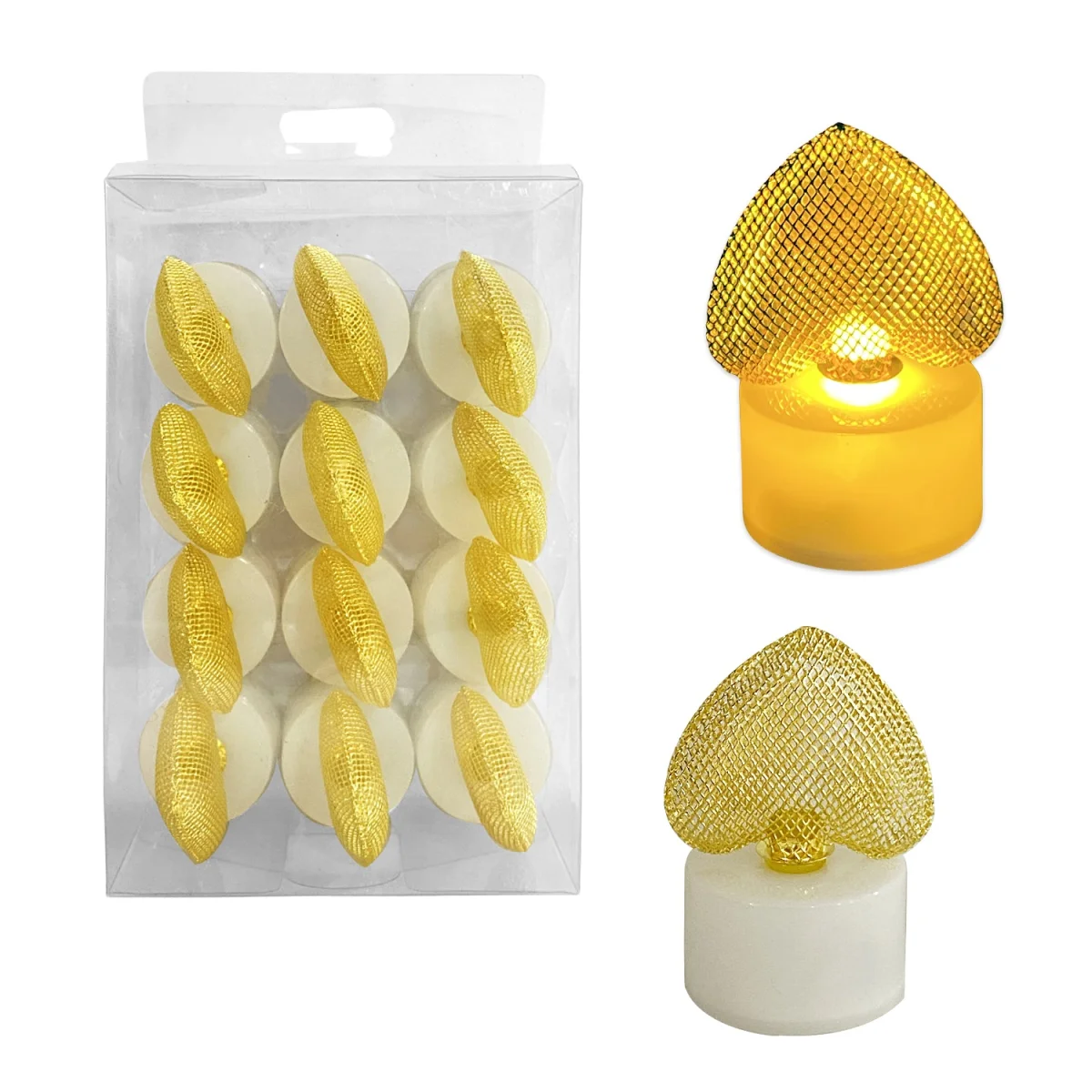VELA NAVIDEÑA CORAZON LUZ CALIDA 6.5CM (CJX12)