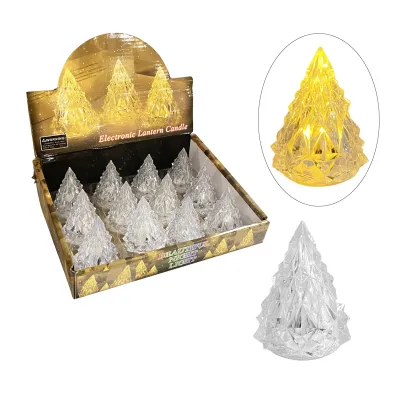 VELA ARBOL NAVIDEÑO LUZ CALIDA 6.5CM (CJX12)