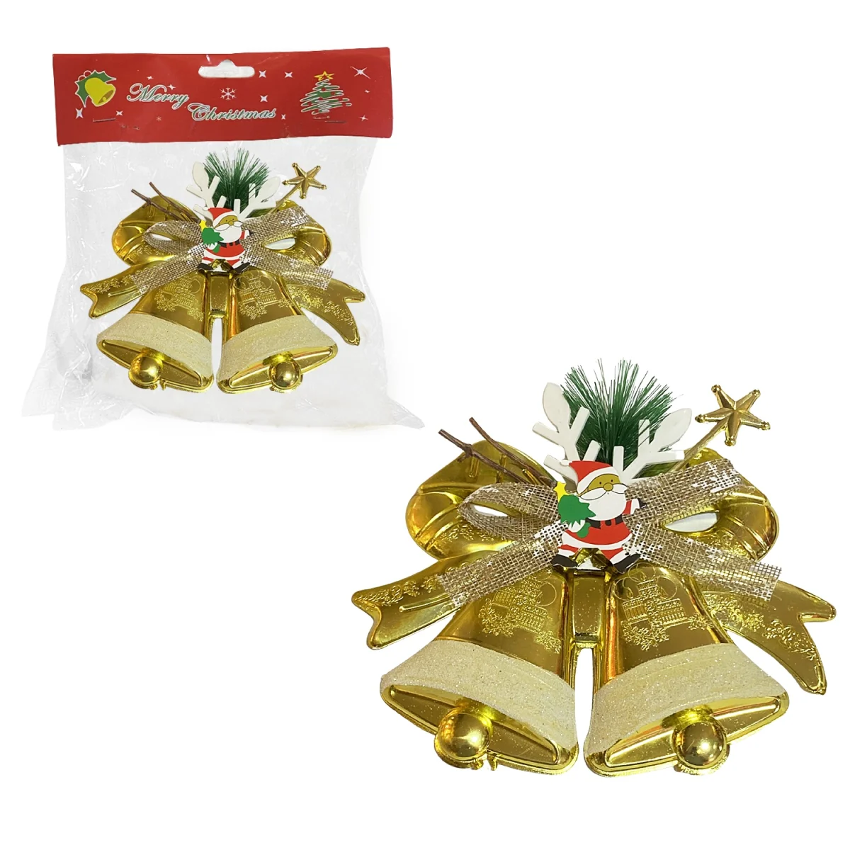 COLGANTE CAMPANAS NAVIDEÑAS 20*15CM
