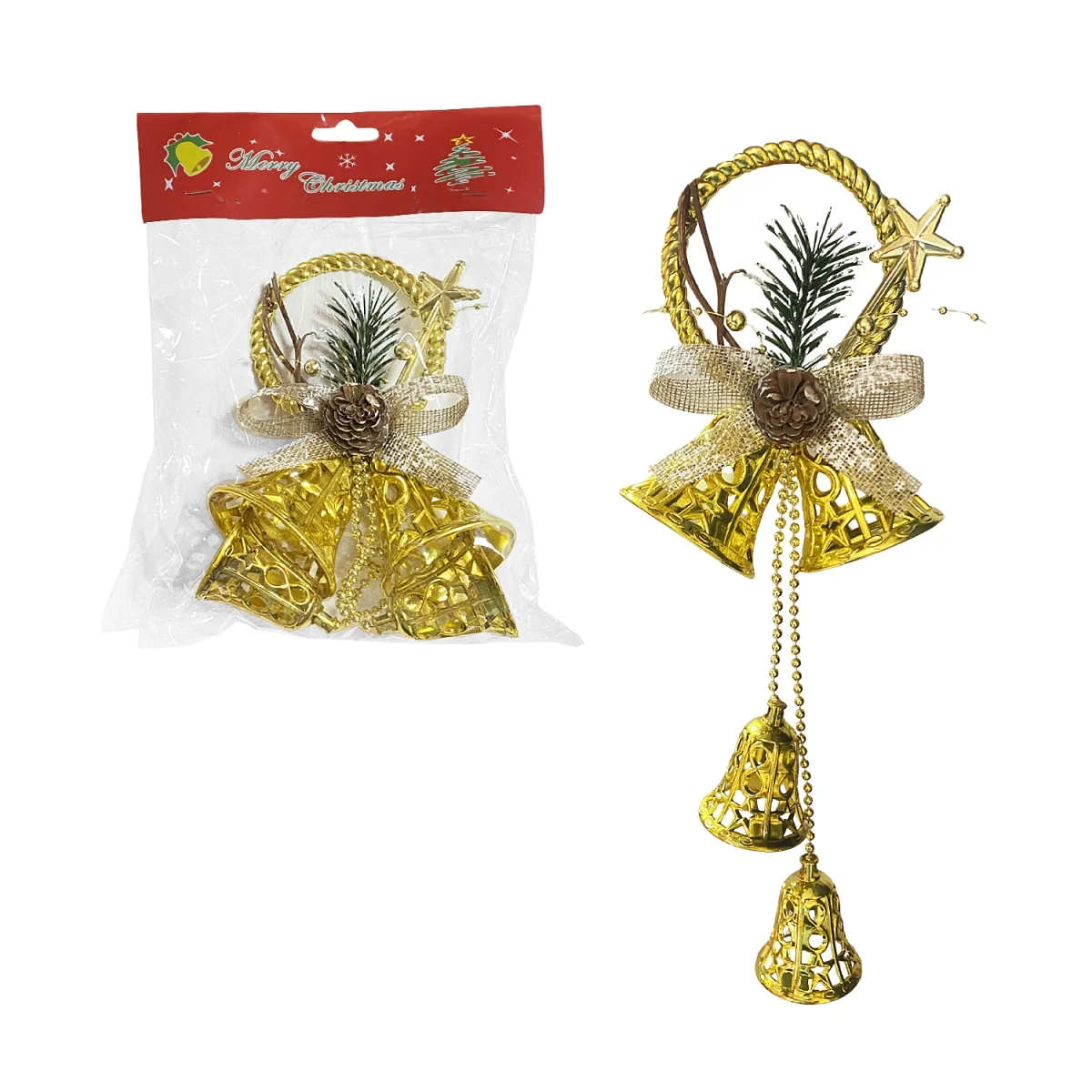 COLGANTE CAMPANAS NAVIDEÑAS 30*12CM