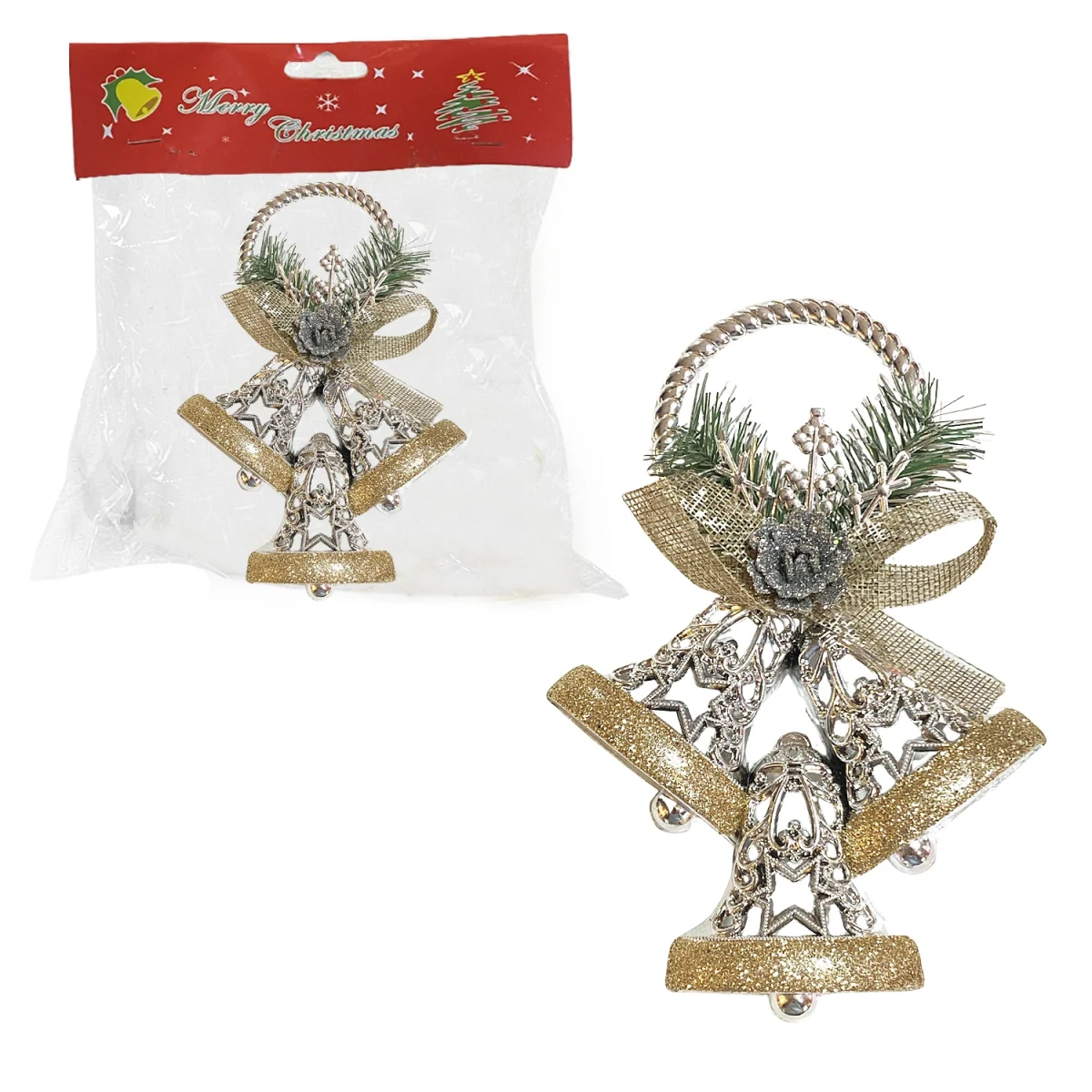 COLGANTE CAMPANAS NAVIDEÑAS 22*15CM