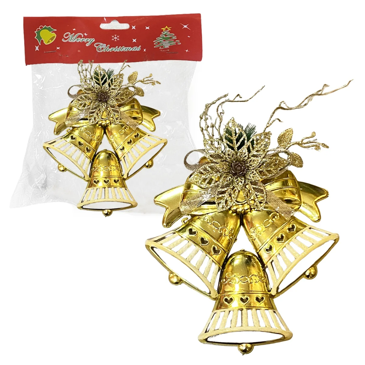 COLGANTE CAMPANAS NAVIDEÑAS 28*30CM