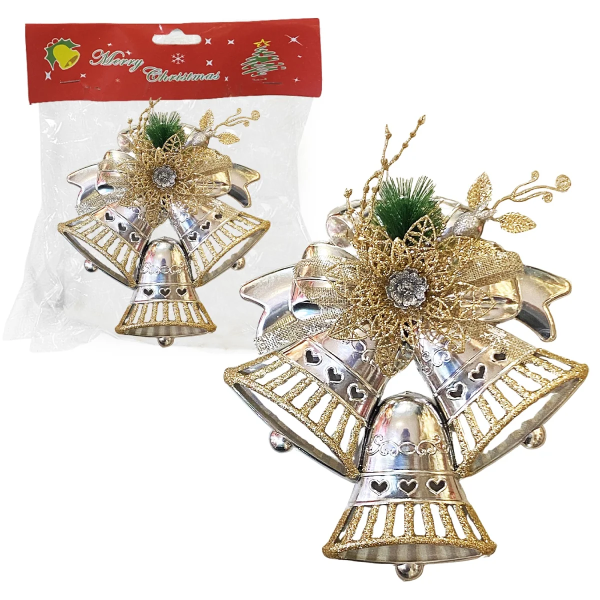 COLGANTE CAMPANAS NAVIDEÑAS 28*30CM