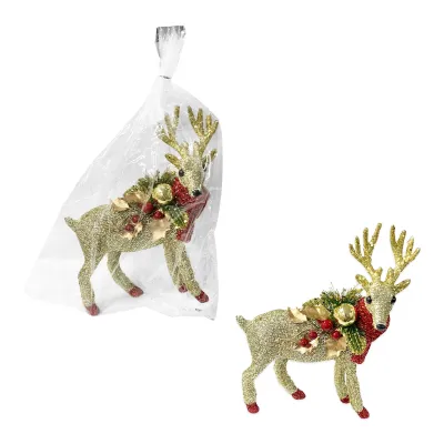 RENO NAVIDEÑO DORADO 22*26CM