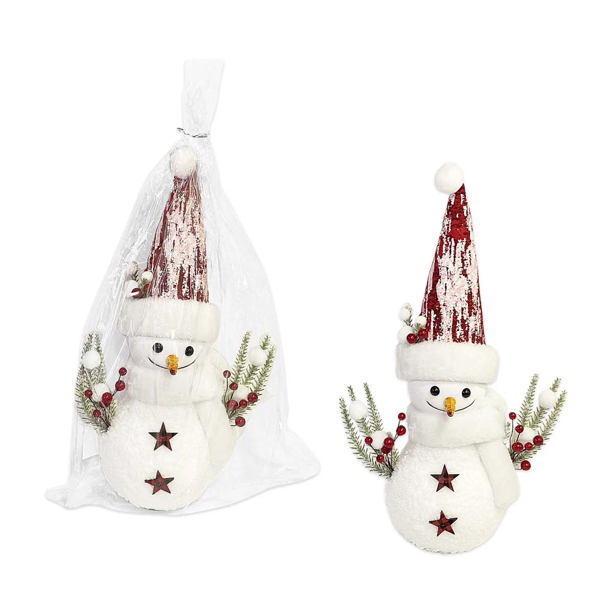 ADORNO MUÑECO DE NIEVE NAVIDEÑO 35*15CM