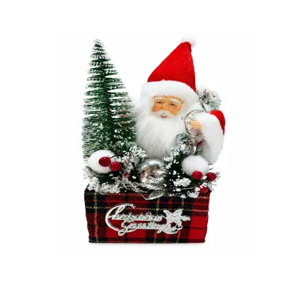 ADORNO NAVIDEÑO PAPA NOEL CON ARBOL 20*10CM