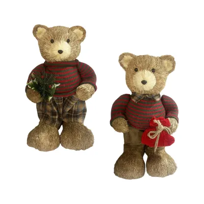 ADORNO OSO NAVIDEÑO 26*25*45CM
