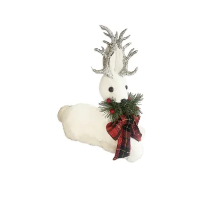 ADORNO RENO NAVIDEÑO BLANCO 23*11*24CM