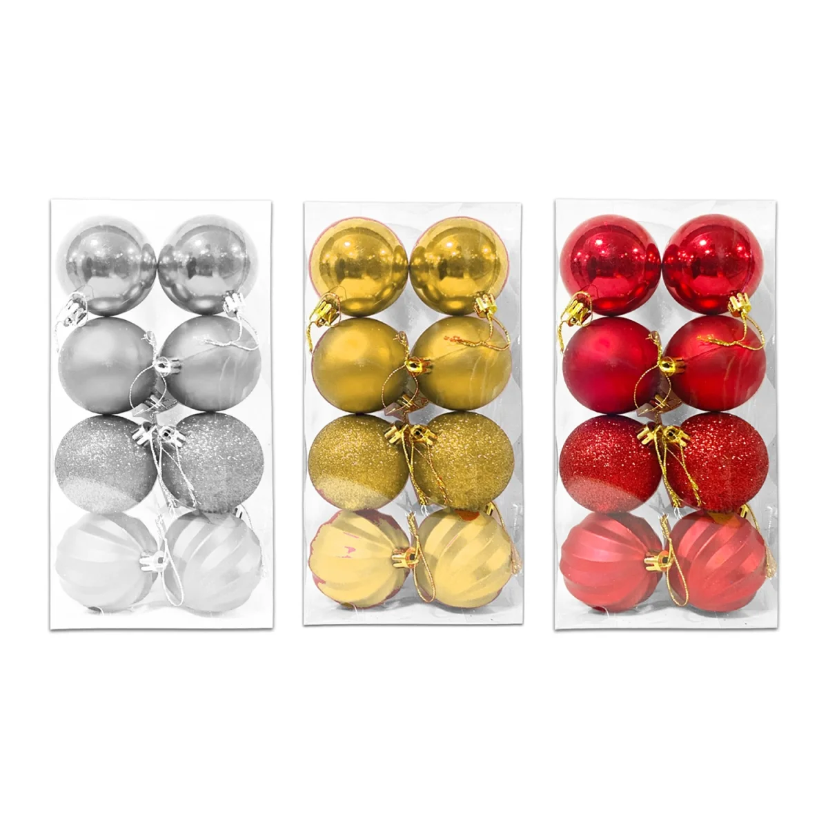 BOLA NAVIDEÑA SURTIDA 6CM X8 (SURTE 3COL)