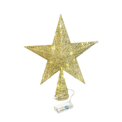 ADORNO ESTRELLA NAVIDEÑA CON LUZ 30CM (PILAS)
