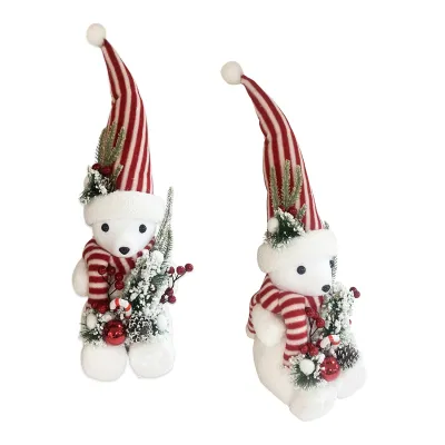 ADORNO OSO NAVIDEÑO BLANCO 19*60*14CM