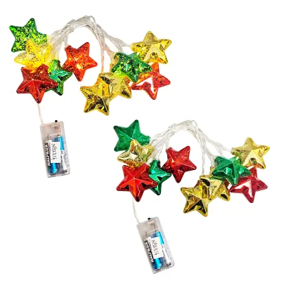 LUCES NAVIDEÑAS ESTRELLA LUZ CALIDA X10 1.7M (PILAS)