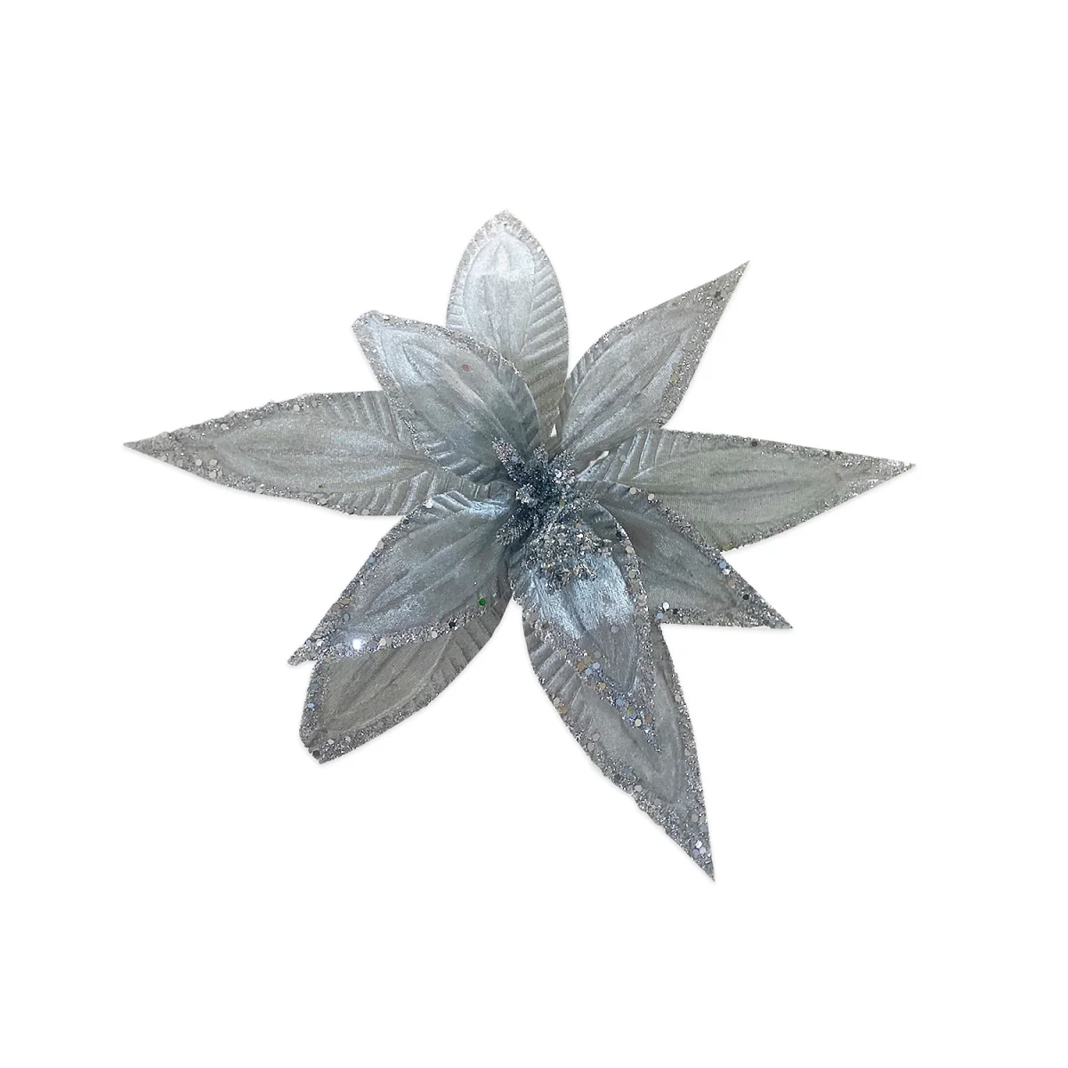 FLOR NAVIDEÑA PLATEADA 35CM (BJX80)