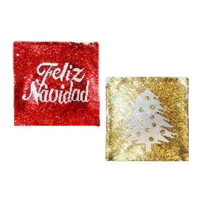 FUNDA NAVIDEÑA LENTEJUELAS PARA ALMOHADA 40*40CM (PQTX10)