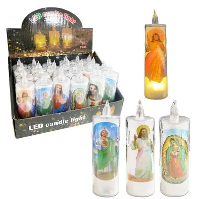 VELA NAVIDEÑA ESTAMPADA LUZ CALIDA (CJX24)