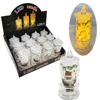 VELA NAVIDEÑA ESTAMPADA LUZ CALIDA (CJX12)