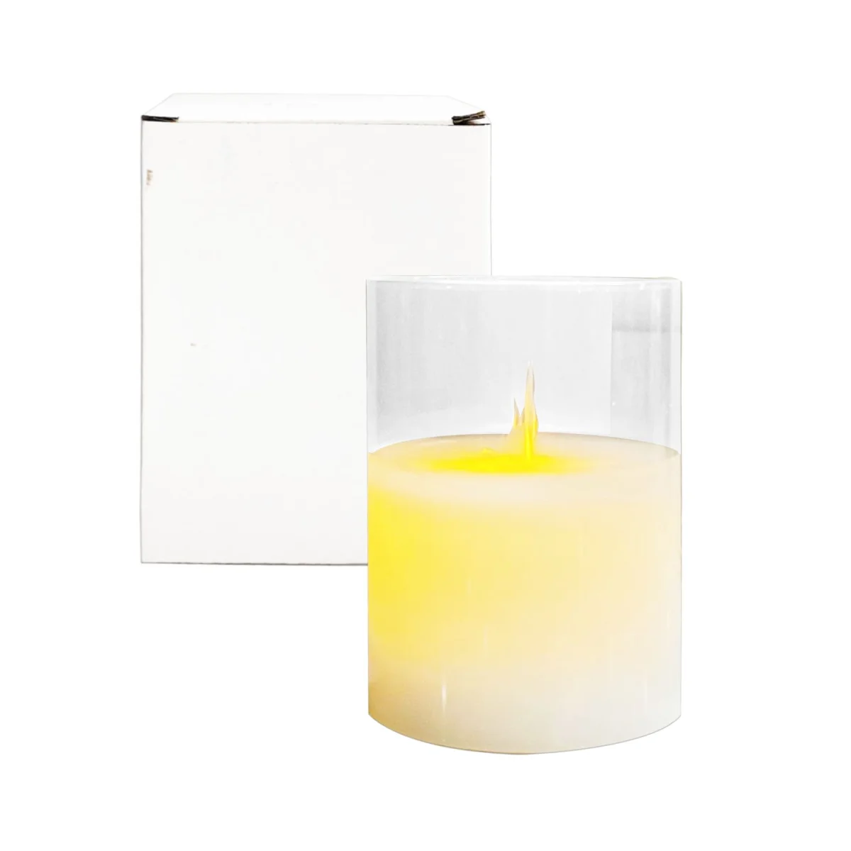 VELON BLANCO EN VIDRIO LUZ CALIDA 7.5*10CM (PILAS)