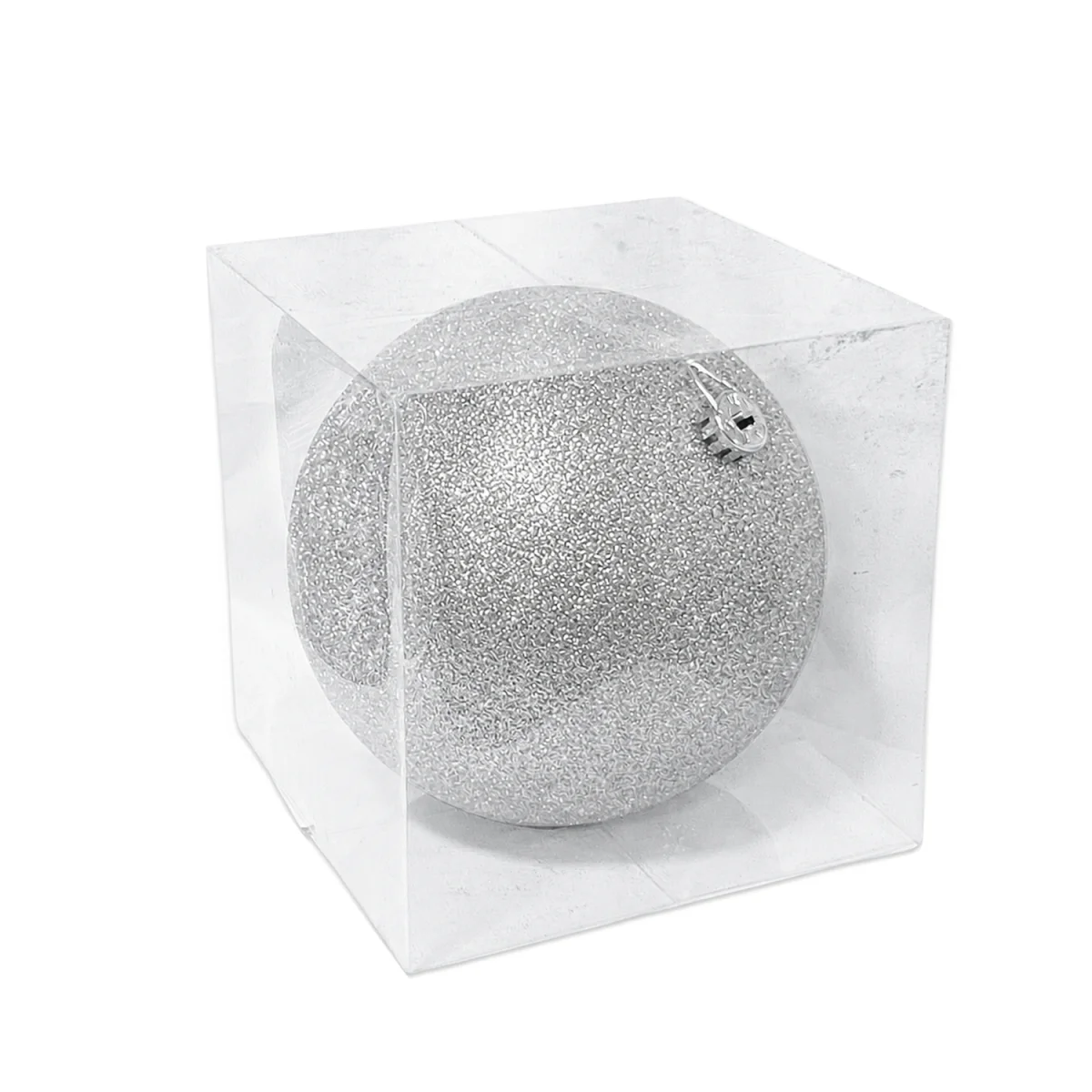 BOLA NAVIDEÑA PLATEADA 20CM