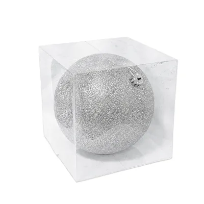 BOLA NAVIDEÑA PLATEADA 20CM