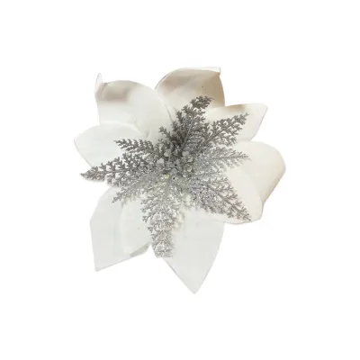 FLOR NAVIDEÑA BLANCA 20CM (PQTX12)