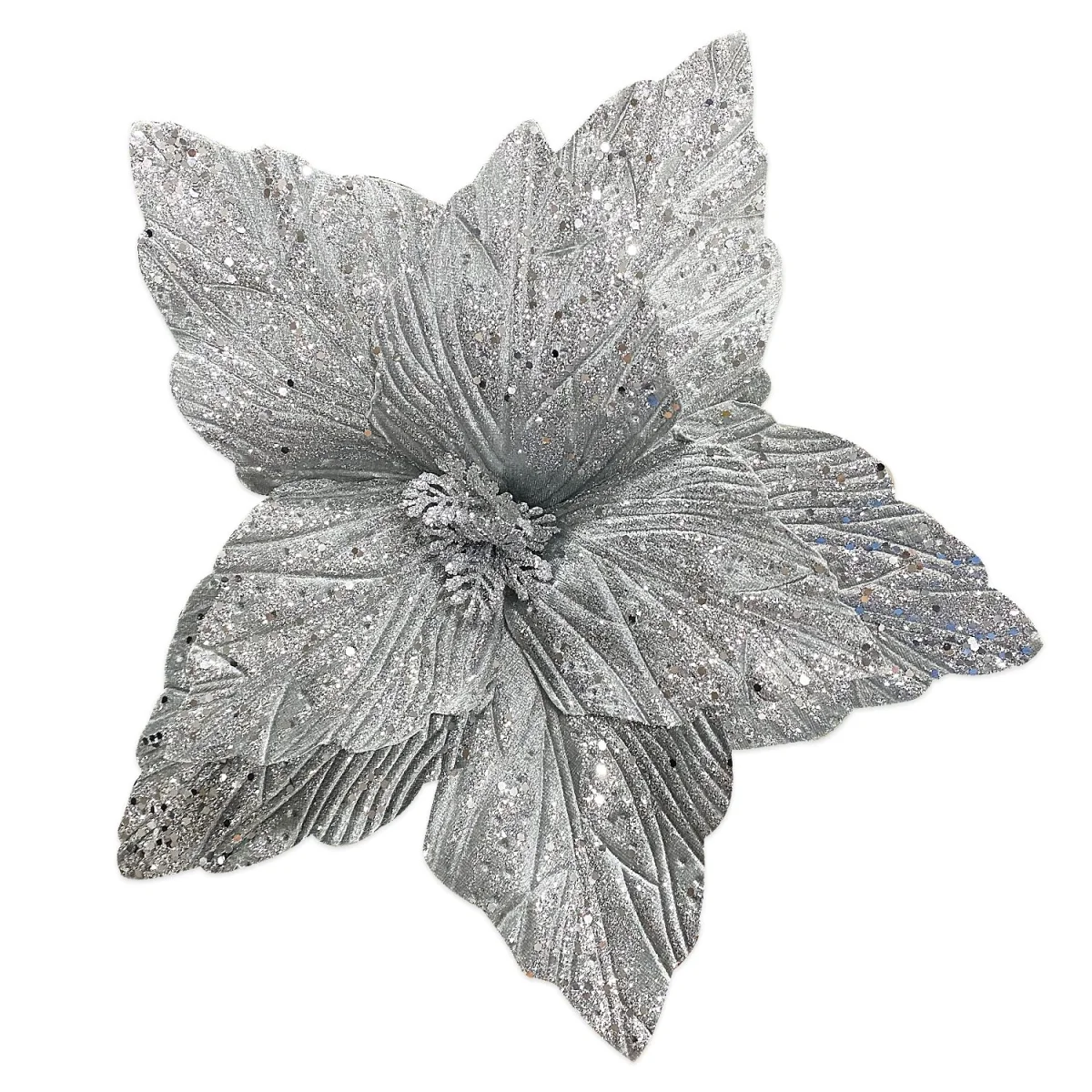 FLOR NAVIDEÑA PLATEADA 40CM (BJX60)