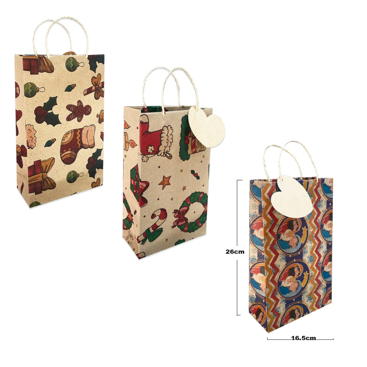 BOLSA DE REGALO ECOLOGICA GD CORAZONES (PQTX12):