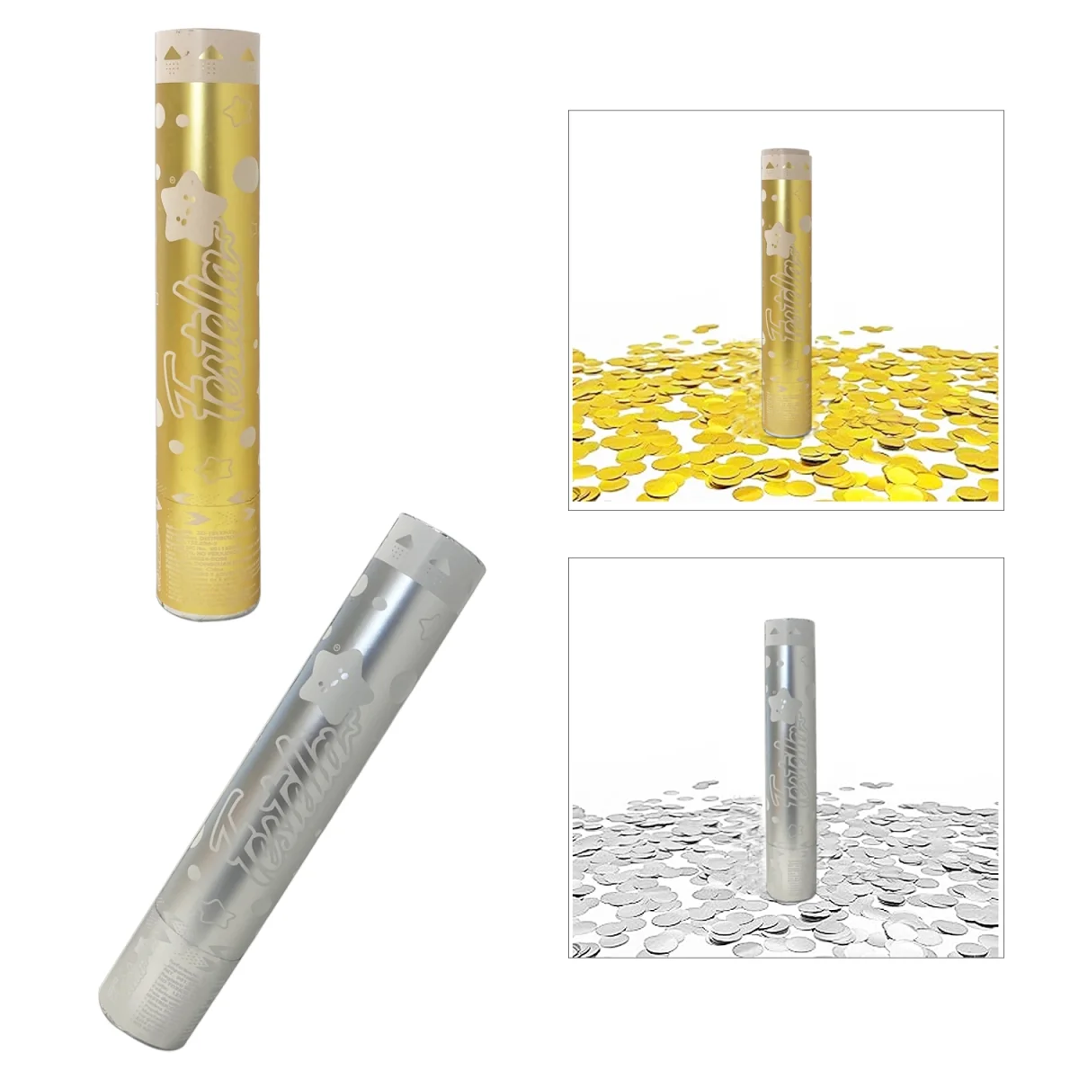 LANZA CONFETI METALIZADO D/P 30CM