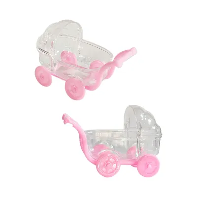 RECORDATORIO COCHE BABY SHOWER ROSADO (PQTX12)