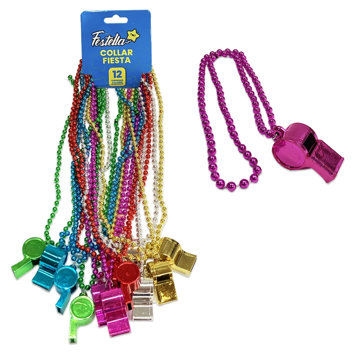 COLLAR PITO PARA FIESTA METALIZADO 7MM (PQTX12)