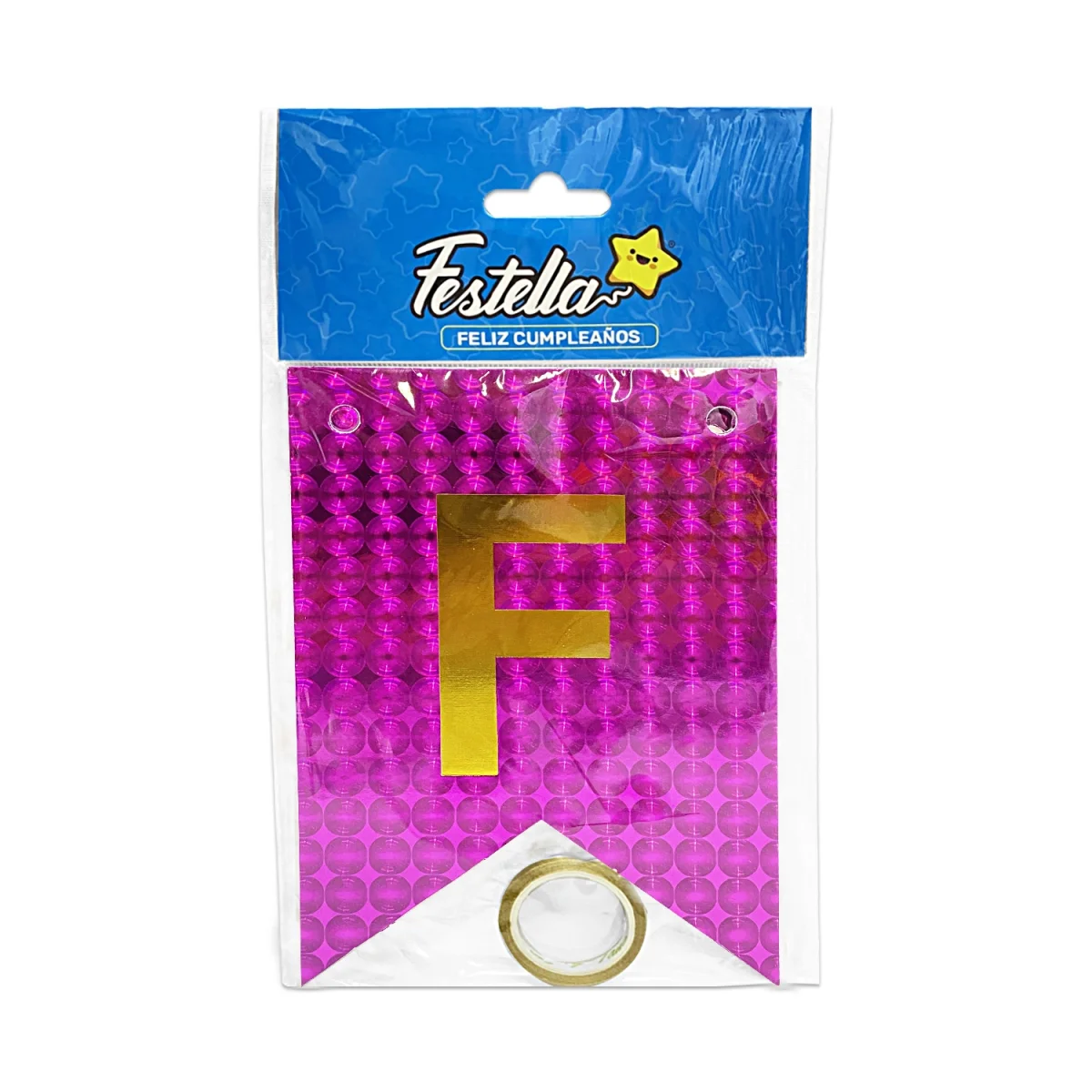 BANDERIN F.C HOLOGRAMA FUCSIA (PQTX12)