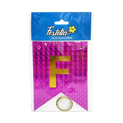 BANDERIN F.C HOLOGRAMA FUCSIA (PQTX12)