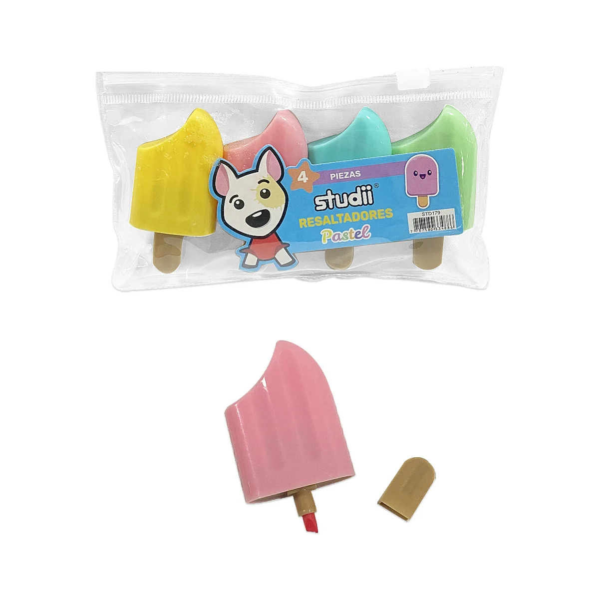 SET RESALTADOR PALETA COLOR PASTEL X4